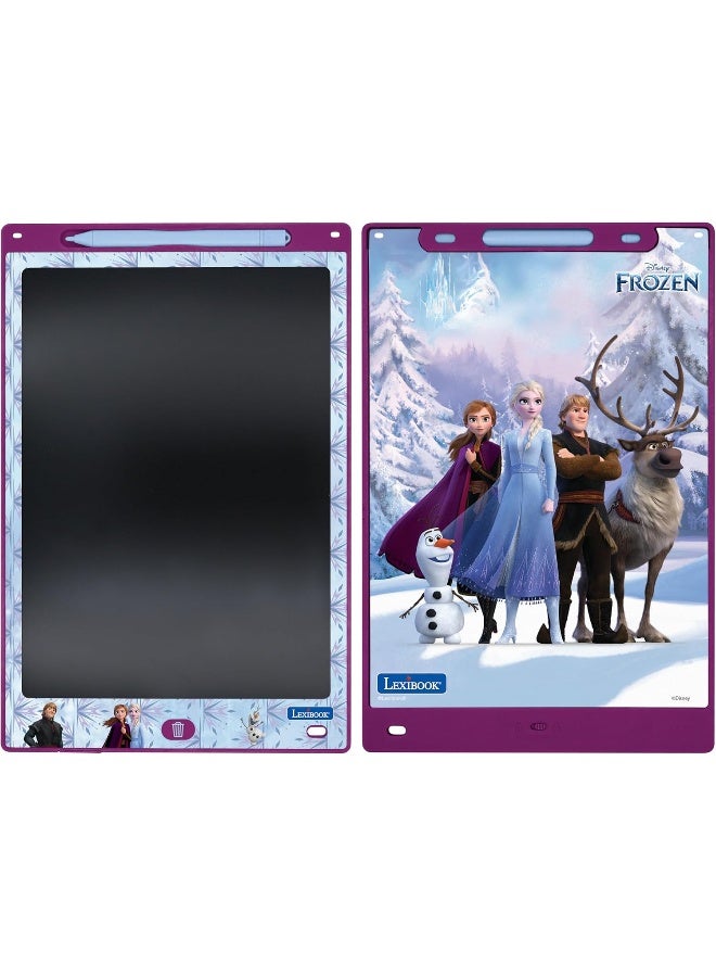 Lexibook Disney Frozen Magic Slate Drawing Board – Reusable A4 Writing Tablet with Multicolor Drawing, Elsa & Anna Theme Art & Craft Toy for Kids, Erasable Doodle Board for Girls & Boys, Purple/Blue - Image 3