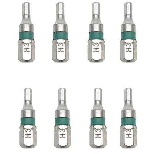 XMHF 1/4" Hex Shank 3mm H3 Tip 25mm Length Magnetic Screwdriver Bit 8Pcs - Image 1