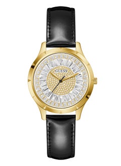 Women's Analog Round Shape Leather Wrist Watch GW0299L2 - 36 Mm