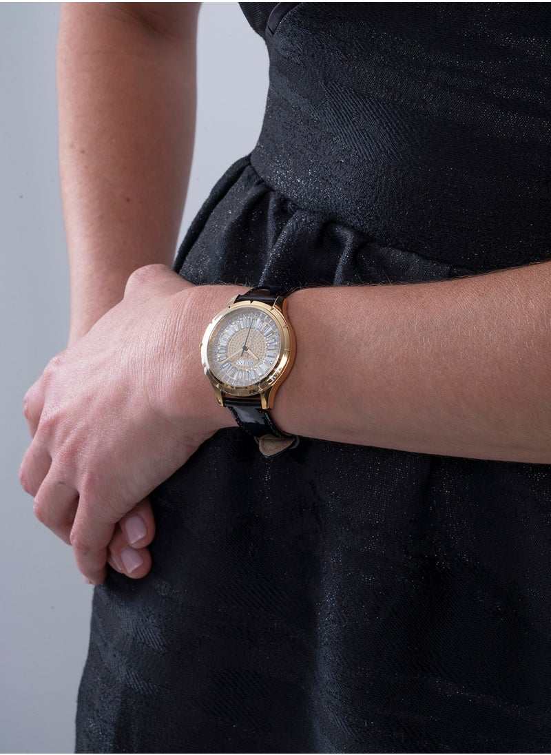 GUESS - Women's Analog Round Shape Leather Wrist Watch GW0299L2 - 36 Mm - Image 1