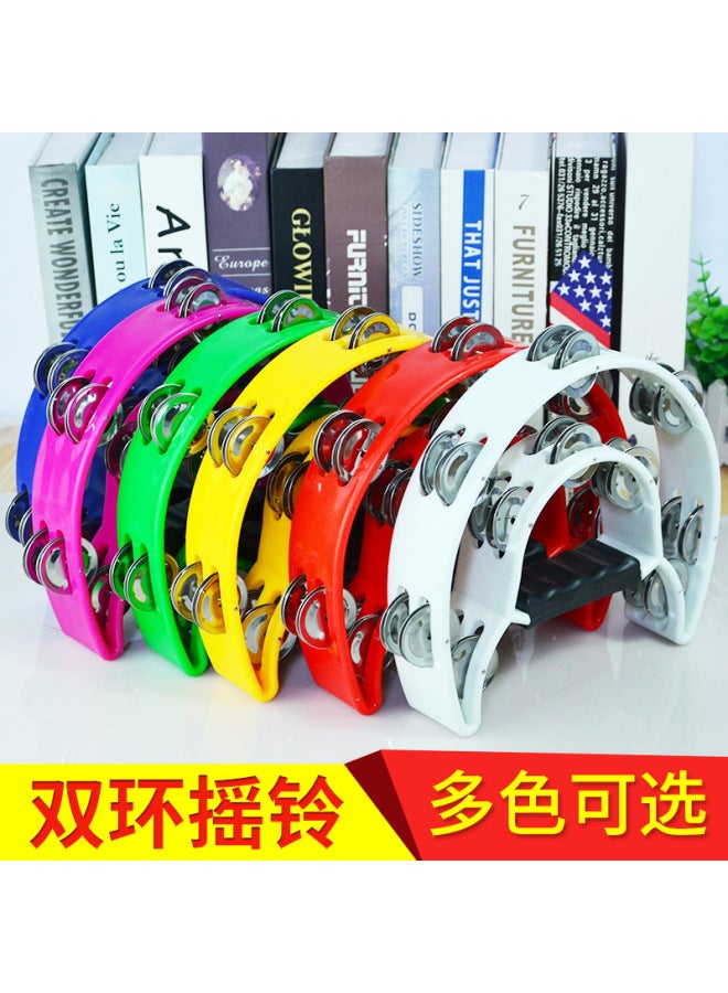 Orff Musical Instrument Flower Drum Ring Rattle Ktv Hand Rattle Children's Musical Instrument Music Early Education Musical Instrument Color Complete - Image 2