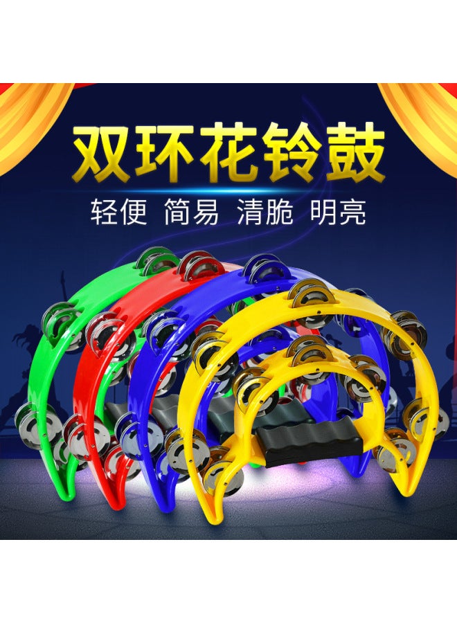 Orff Musical Instrument Flower Drum Ring Rattle Ktv Hand Rattle Children's Musical Instrument Music Early Education Musical Instrument Color Complete - Image 4