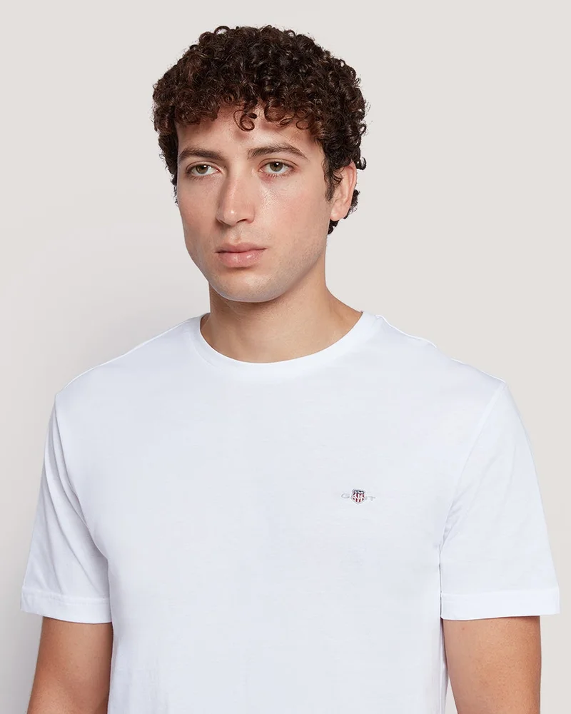 Gant  Gant Men’S Short Sleeve Cotton T-Shirt With Shield Logo for Men | Best Price UAE