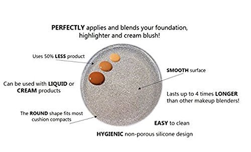 Jenna Silicone Makeup Sponge, Glitter Round, White - Image 5