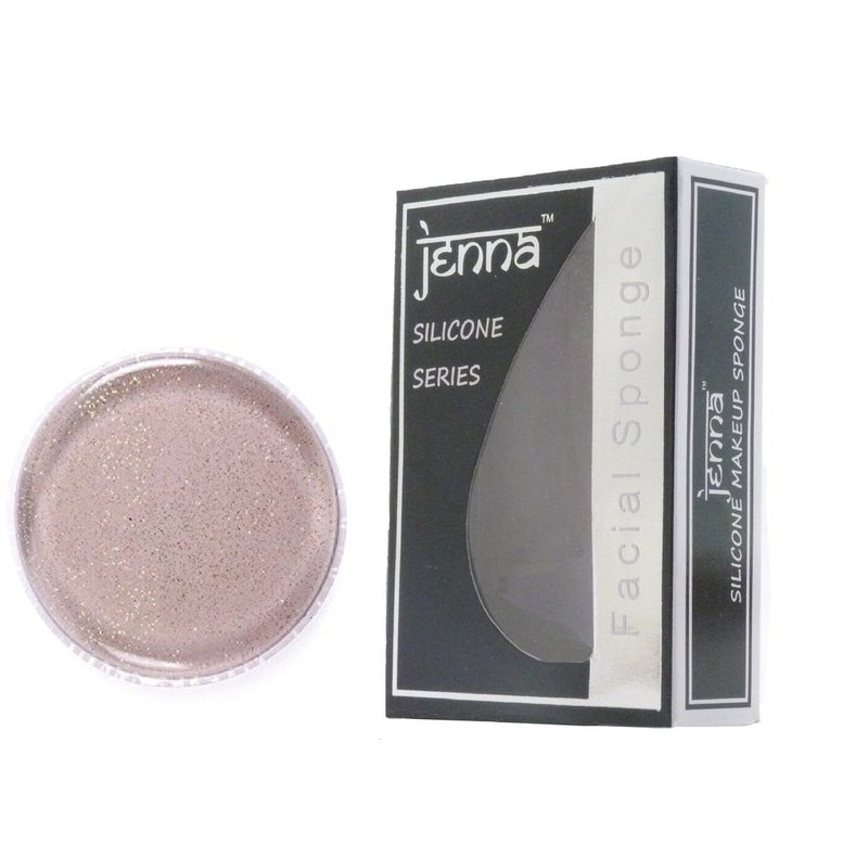 Jenna Silicone Makeup Sponge, Glitter Round, White - Image 1