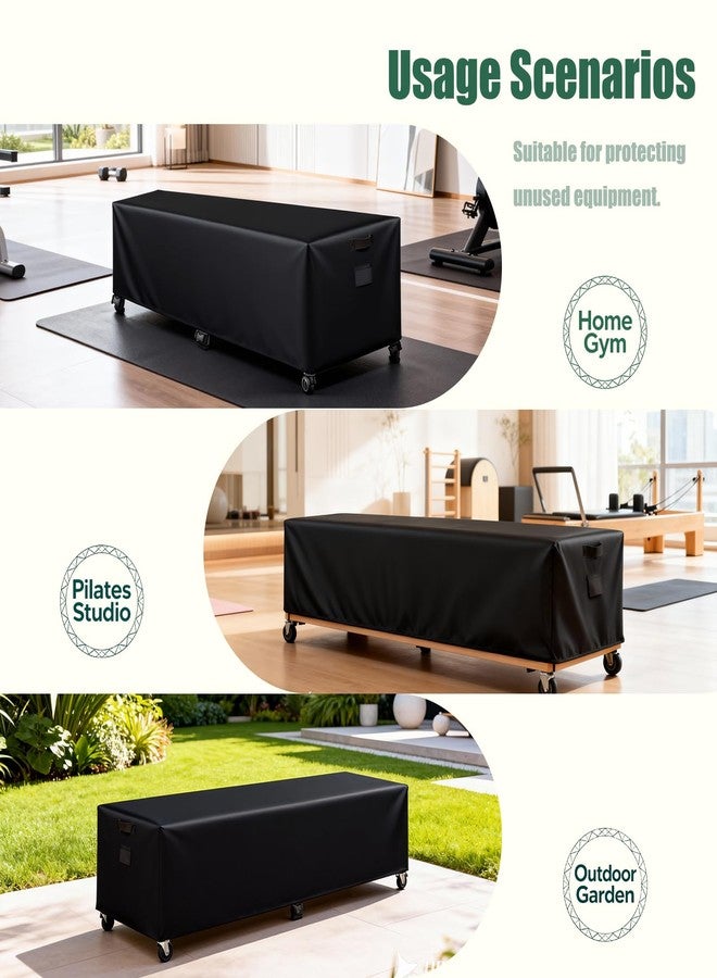 FEIJAZUM Reformer Protective Cover, 101" Wx31 Dx23 H, 600D Oxford Waterproof for Pilates Reformer, with 6 Straps and Storage Bag, Dustproof UV Resistant - Image 5