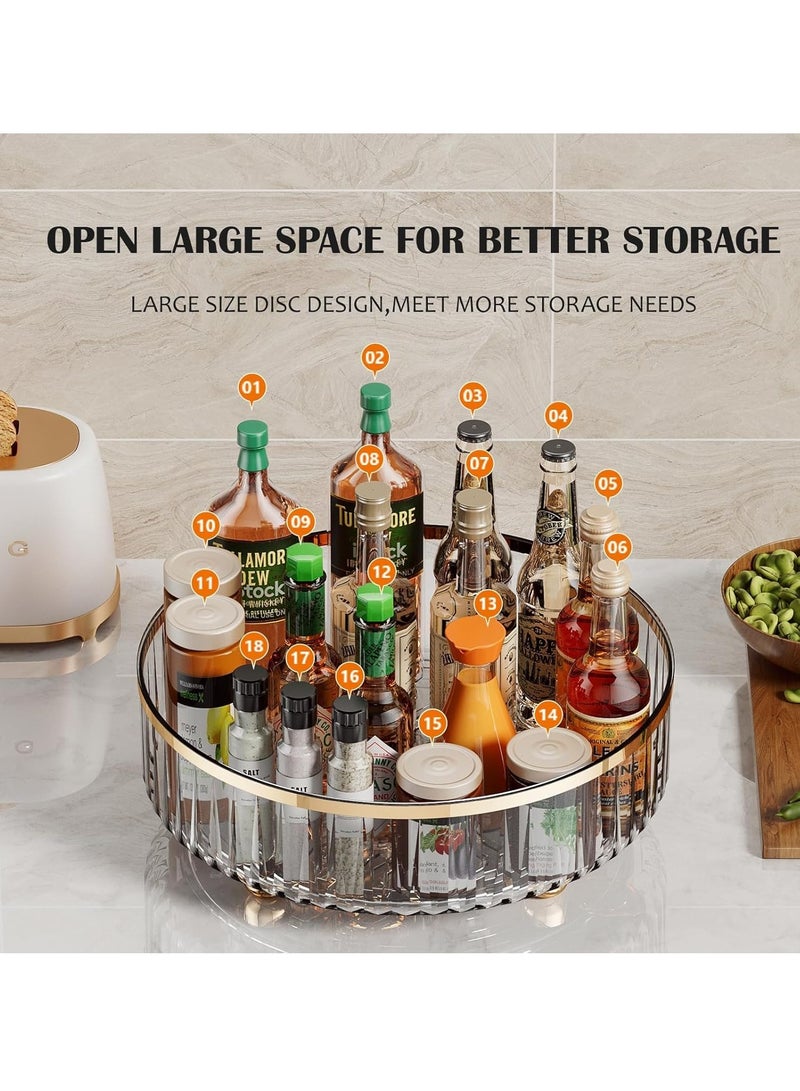 Clear Lazy Susan Pantry Organizers and Storage, 11” Turntable Organizer, Rotating Storage Rack for for Kitchen, Pantry,Cabinet, Dining Table,Fridge,Countertop,Vanity,Food Storage (Gray) - Image 4