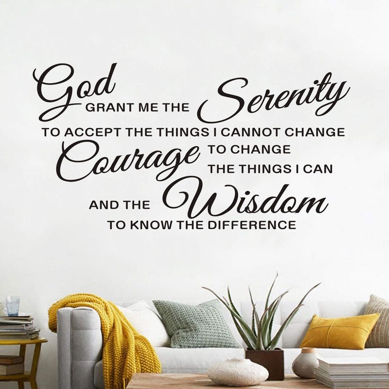 AnFigure Christian Wall Decals for Living Room Bible Verse Quotes Inspirational Bedroom Vinyl Art Wall Stickers  God Grant Serenity Prayer 286 X 15