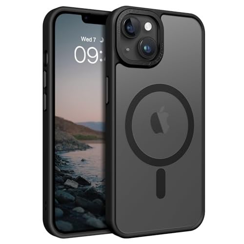 BENTOBEN Magnetic for iPhone 13 Case & iPhone 14 Case [Compatible with Magsafe] Translucent Matte Phone Case iPhone 13/14 Slim Thin Shockproof Women Men Protective Cases Cover, Black - Image 1