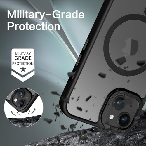 BENTOBEN Magnetic for iPhone 13 Case & iPhone 14 Case [Compatible with Magsafe] Translucent Matte Phone Case iPhone 13/14 Slim Thin Shockproof Women Men Protective Cases Cover, Black - Image 5