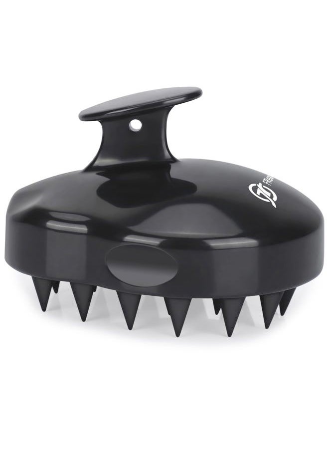 FReatech Scalp Massager Shampoo Brush - Hair Growth & Dandruff Relief, Scalp Scrubber with Soft Silicone Bristles for Men, Women & Kids, Wet & Dry Hair Massager Scalp Exfoliator, Black  - Image 1