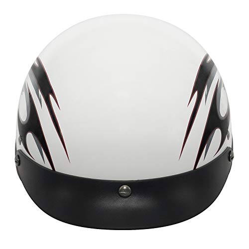 VCAN Cruiser Flat White Motorcycle Half Helmet (Blade, XX-Large) - Image 4