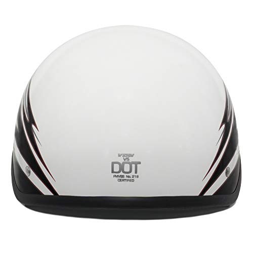 VCAN Cruiser Flat White Motorcycle Half Helmet (Blade, XX-Large) - Image 5
