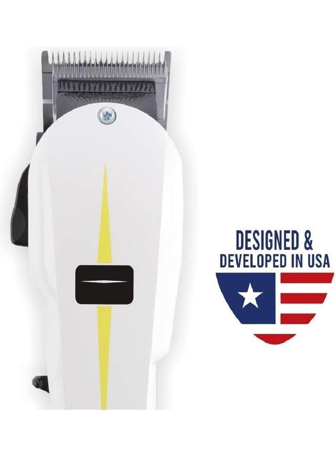 Shaving - Trimmers & Groomers Professional Super Taper Clipper | Corded| 4 Attachment Combs |Taper Blade | 3 Pin - GCC White - Image 2