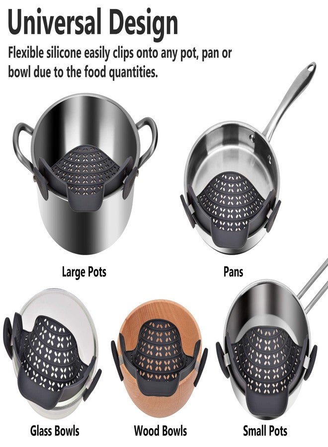 SUNWUKIN Strain Pot Strainer and Pasta Strainer - Adjustable Silicone Clip On Food Strainers for Pots, Pans, and Bowls - Kitchen Drainer Colander - Image 5
