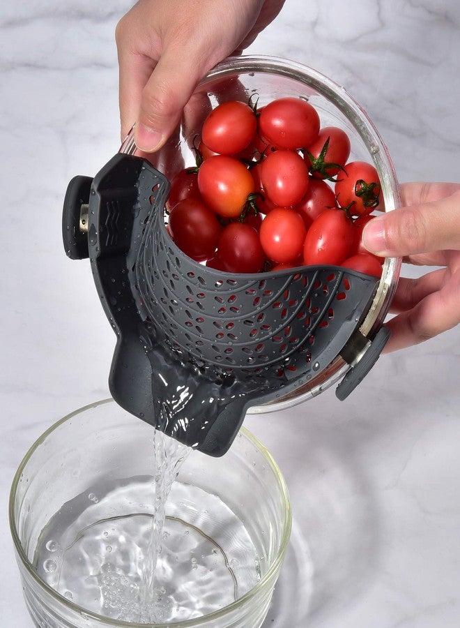 SUNWUKIN Strain Pot Strainer and Pasta Strainer - Adjustable Silicone Clip On Food Strainers for Pots, Pans, and Bowls - Kitchen Drainer Colander - Image 4