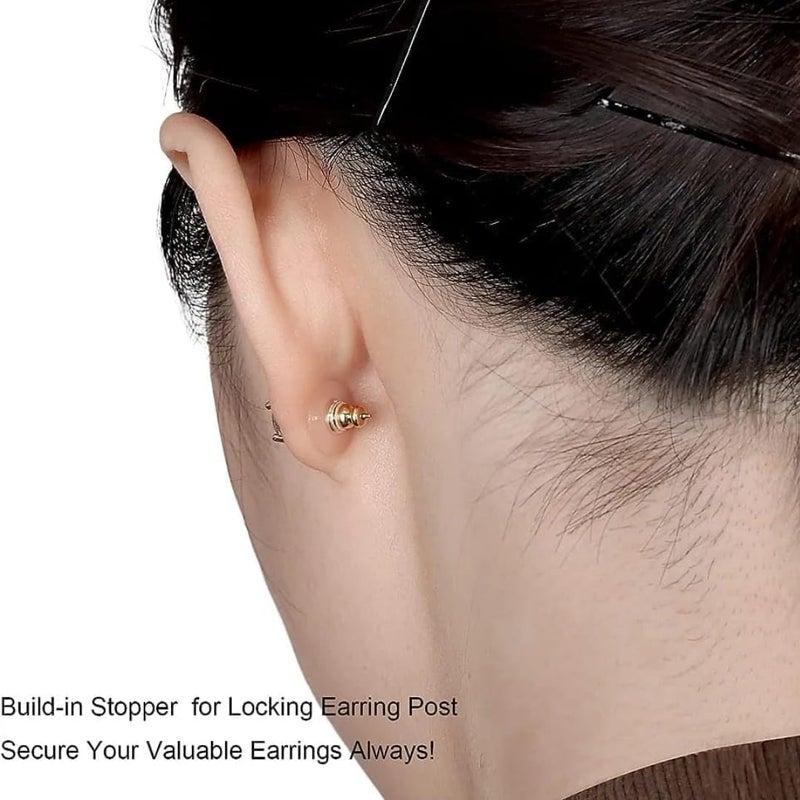ARKID Earrings Push Stopper 10Mm Silver And Gold Plated Alloy And Earring Backs With Pad Earring Backings Studs, Studs With Pad Rubber Earring Stoppers, Flat Earring Backs, Earring Pack Of 600Pcs - Image 2