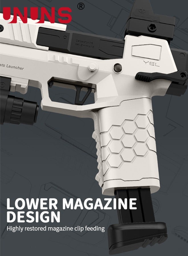 UNUNS Toy Gun,Soft Bullet Pistol Gun With Rich Accessories,Empty Shell Ejecting Toy Gun,Foam Dart Blaster Shooting Games,Fidget Toy Foam Blasters,Realistic Shot Model,Gift For Kids Teens Adults,White - Image 3