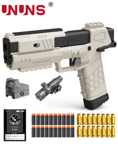 UNUNS Toy Gun,Soft Bullet Pistol Gun With Rich Accessories,Empty Shell Ejecting Toy Gun,Foam Dart Blaster Shooting Games,Fidget Toy Foam Blasters,Realistic Shot Model,Gift For Kids Teens Adults,White  - Image 1