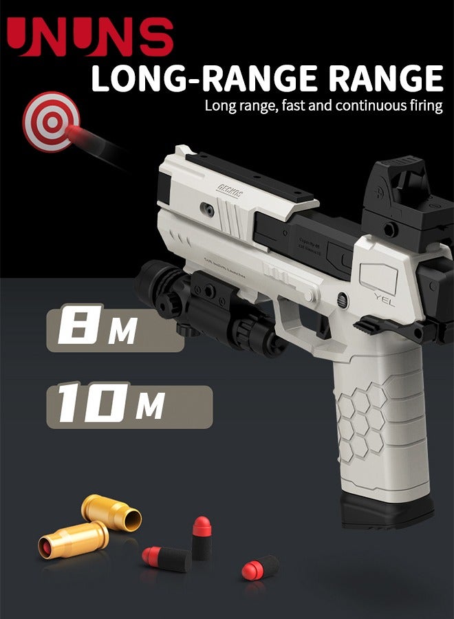 UNUNS Toy Gun,Soft Bullet Pistol Gun With Rich Accessories,Empty Shell Ejecting Toy Gun,Foam Dart Blaster Shooting Games,Fidget Toy Foam Blasters,Realistic Shot Model,Gift For Kids Teens Adults,White - Image 5
