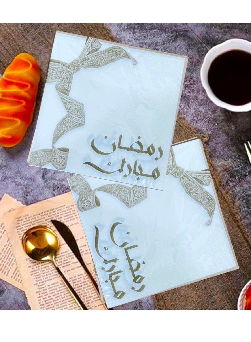 Boxwoods 100 Pcs Ramadan Mubarak Printed Paper Napkins - Image 2