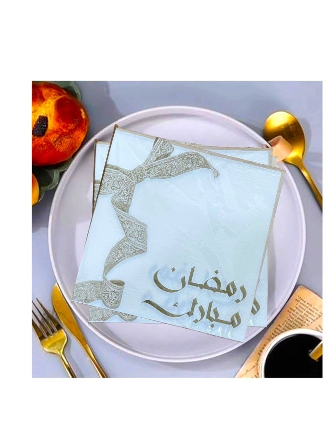 Boxwoods 100 Pcs Ramadan Mubarak Printed Paper Napkins - Image 3