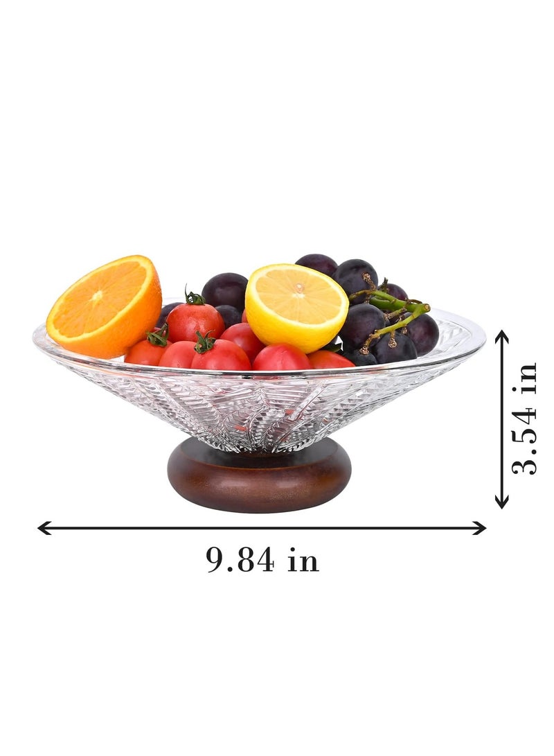 KASTWAVE وعاء فواكه زجاجي، سلة فواكه لكونتر المطبخ، سلة وعاء فواكه على السطح، 10 إنش أطباق تقديم فواكه تزيينية، وعاء فواكه وخضروات عصري للتخزين، حامل الفواكه والخضروات - Image 5