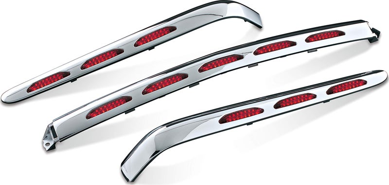 Kuryakyn 3201 Motorcycle Lighting Accent Accessory Dual Circuit LED Trunk Molding Set with Red Lens for 200110 Honda Gold Wing GL1800 Motorcycles Chrome