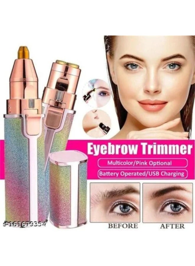 ماكينة تشذيب الحواجب HX-203A القابلة لإعادة الشحن للسيدات، شحن USB، تصميم قوس قزح لامعB - Image 5