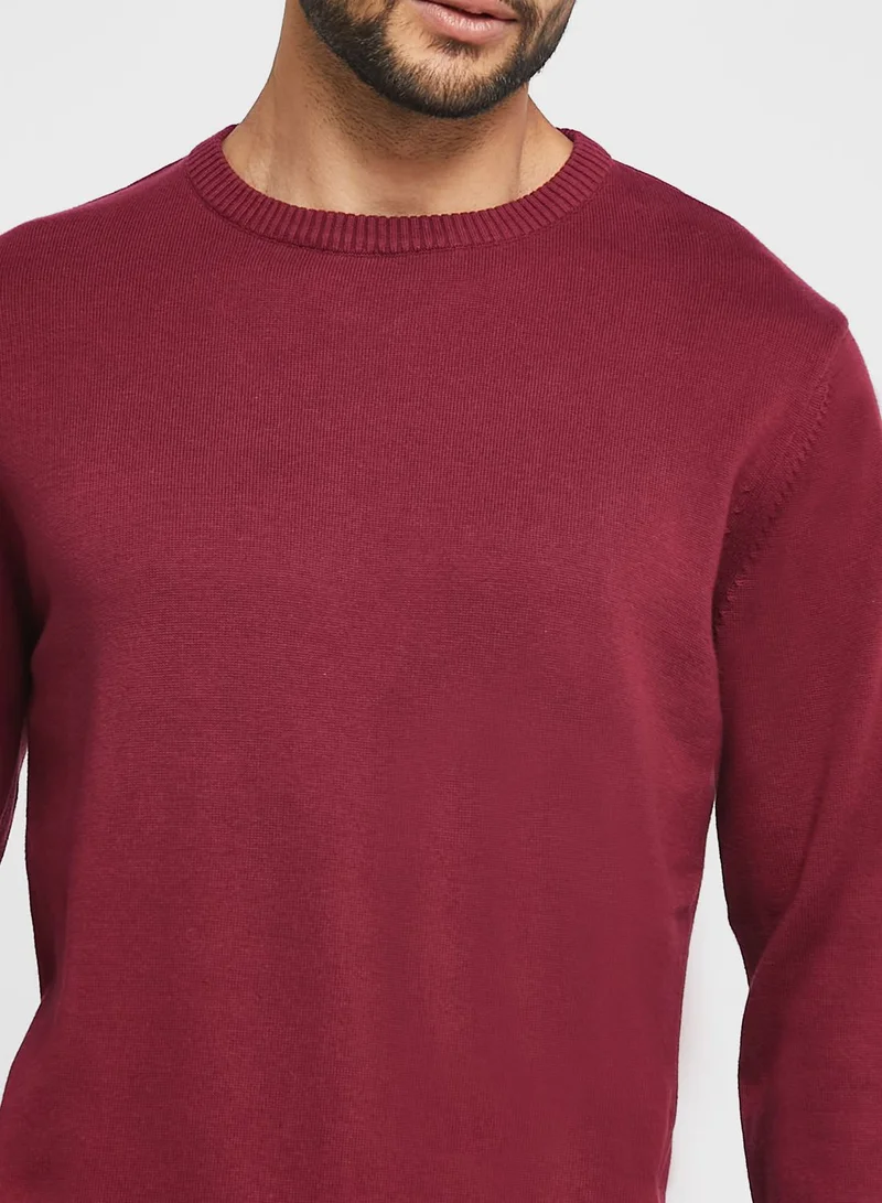 Robert Wood Cotton Crew Neck Knit Sweater