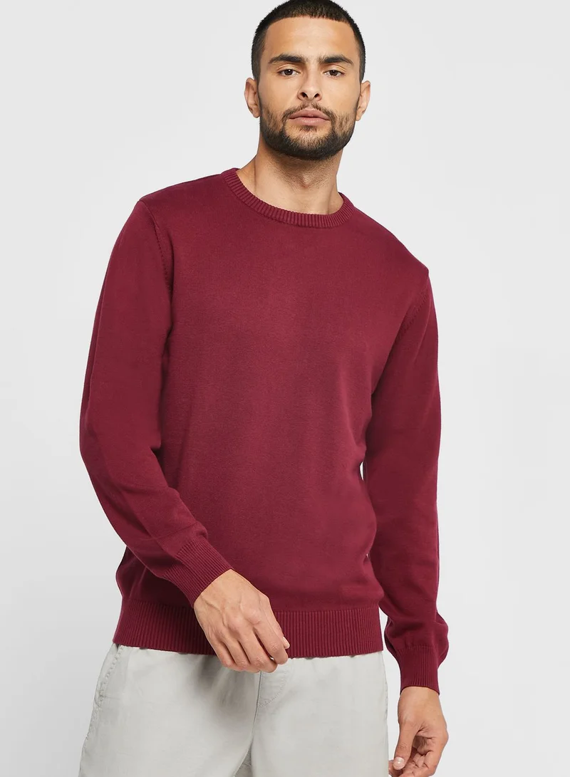 Robert Wood Cotton Crew Neck Knit Sweater
