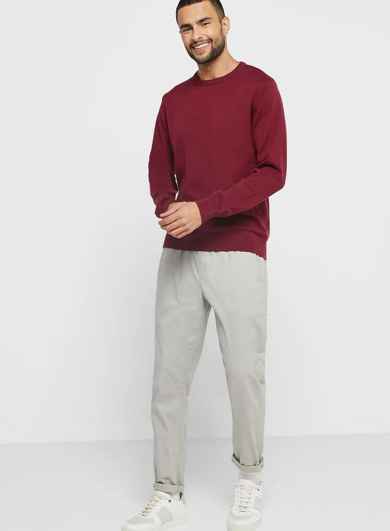 Robert Wood Cotton Crew Neck Knit Sweater