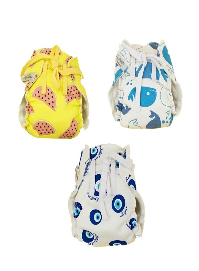 Snugkins Dry feel Langot for Newborn 0-6 Months | Adjustable, Washable & Reusable Cotton Nappy | Padded, Mess-Free & Comfortable | For Baby Boys & Girls Pack of 3 - Image 1