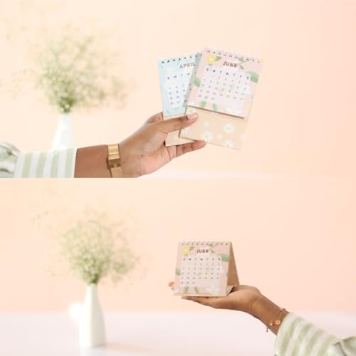SCONY.G | 2026 MINI DESKTOP CALENDAR | FLORAL DESIGN | 9x9 CM SIZE | cute aesthetic calendar - Image 4