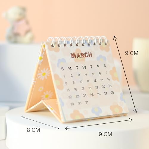 SCONY.G | 2026 MINI DESKTOP CALENDAR | FLORAL DESIGN | 9x9 CM SIZE | cute aesthetic calendar - Image 3