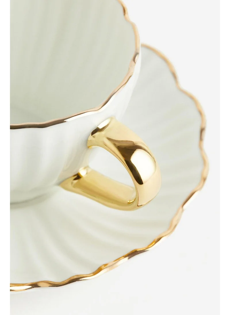 H&M 2-pack porcelain espresso cup and saucer