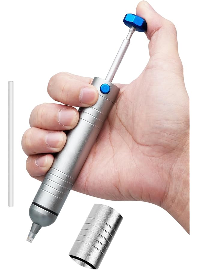 erorex Solder Sucker No Clog Desoldering Pump For Solder Removing With Replaceable Heat Resistan Silicone Sucking Nozzle Desoldering Tool Sodering Pump Strong Vacuum Aluminum Suction Remover - Image 1