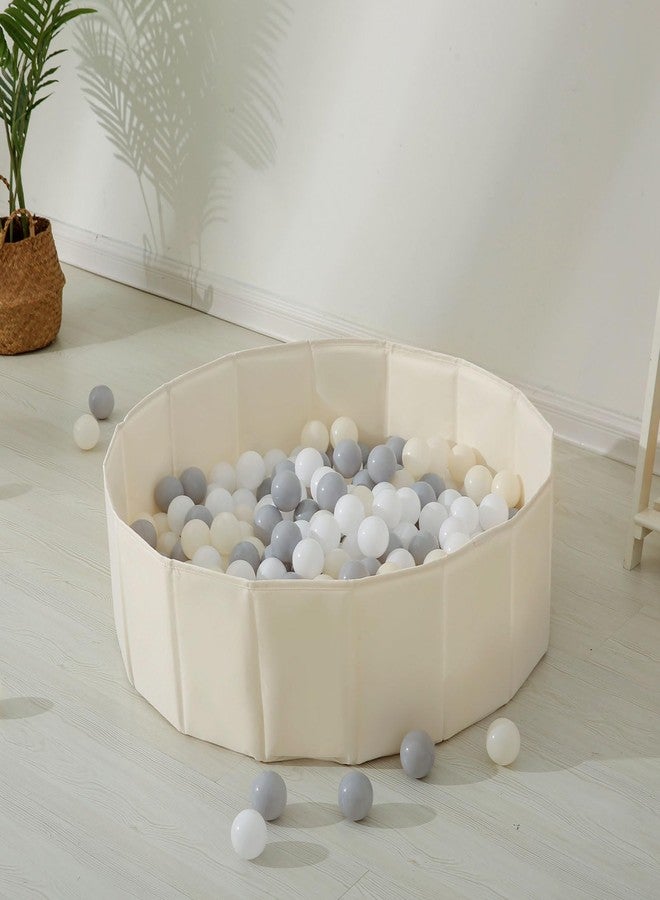 TRENDPLAY 31 Inch Beige Ball Pits for Toddlers Dogs Cats, Kids Ball Pits Play Tent, Collapsible Ball Pits Crawl Playpen Ball Pool with Storage Bag, Gift for Boys Girls Dogs Pets Birthday (Balls Not Include) - Image 2