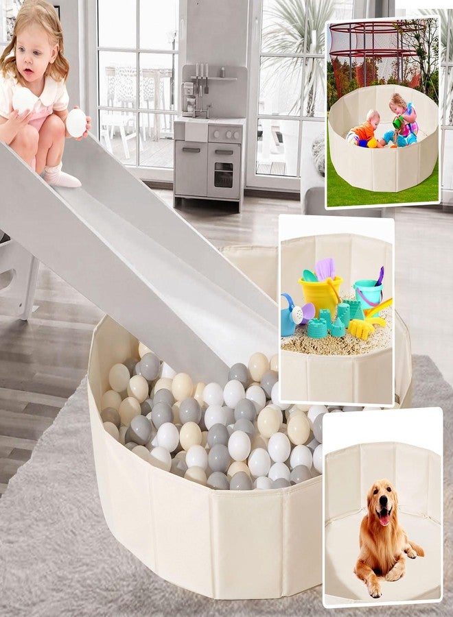 TRENDPLAY 31 Inch Beige Ball Pits for Toddlers Dogs Cats, Kids Ball Pits Play Tent, Collapsible Ball Pits Crawl Playpen Ball Pool with Storage Bag, Gift for Boys Girls Dogs Pets Birthday (Balls Not Include) - Image 4