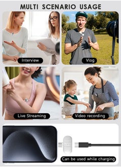 Occuwzz Wireless Lavalier Microphone, One to Two, with Charging Compartment, Long Battery Life, Noise Reduction, Portable Clip-on Lavalier Microphone Applicable to Apple Version (White)  - Image 5
