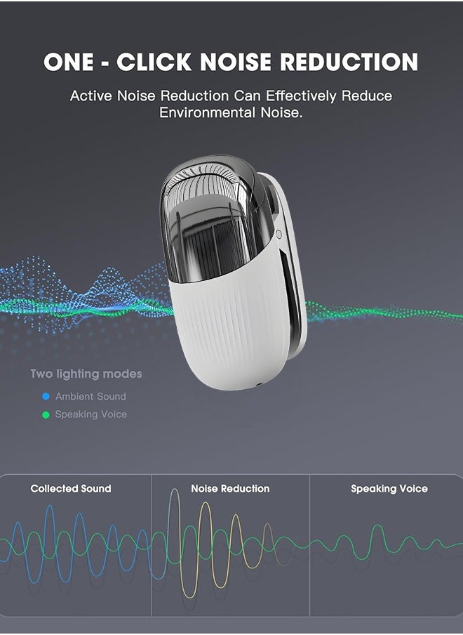 Occuwzz - Wireless Lavalier Microphone, One to Two, with Charging Compartment, Long Battery Life, Noise Reduction, Portable Clip-on Lavalier Microphone Applicable to Apple Version (White) - Image 1
