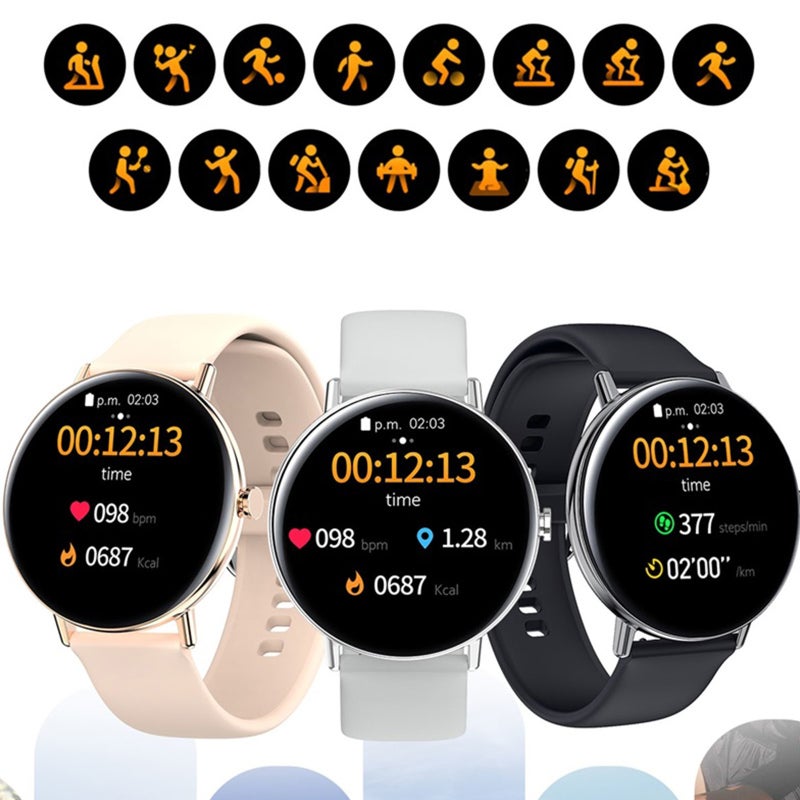 Smart Watch: 1.35" AMOLED Display, IP68 Waterproof - Accurate Health Tracker Smartwatch for Women with iOS 10.0+ & Android 5.0+ Phones - Image 3