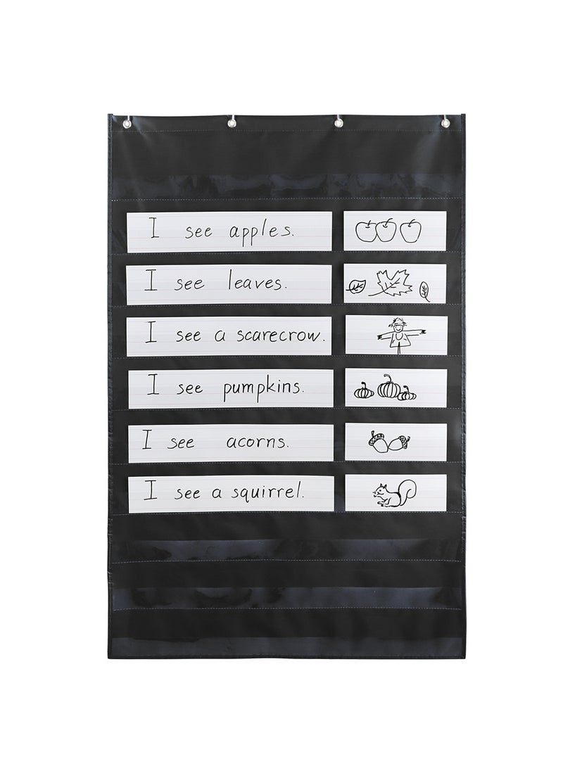 Generic - Educational Sentence Building Pocket Toy Black-10 transparent strip - Image 1