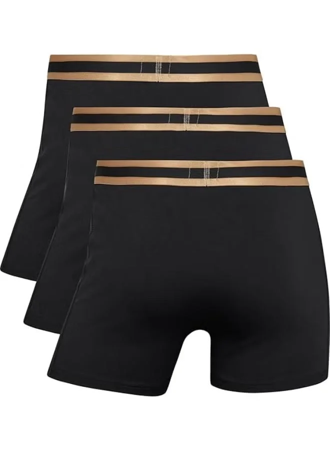 سي ار7 Men’s Basic Trunks 3-Pack – Premium Cotton Stretch Underwear (Black)