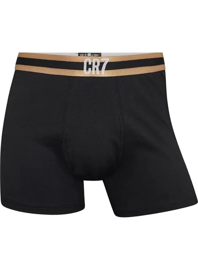 سي ار7 Men’s Basic Trunks 3-Pack – Premium Cotton Stretch Underwear (Black)