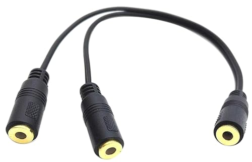 zdyCGTime 9 inch Stereo (1/8 inch) 3.5mm 1 Female to 2 Females Y Splitter Audio Cable & Gender Changer - Image 1