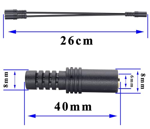 zdyCGTime 9 inch Stereo (1/8 inch) 3.5mm 1 Female to 2 Females Y Splitter Audio Cable & Gender Changer - Image 2