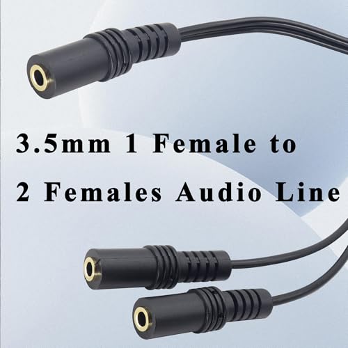 zdyCGTime 9 inch Stereo (1/8 inch) 3.5mm 1 Female to 2 Females Y Splitter Audio Cable & Gender Changer - Image 3