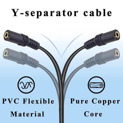 zdyCGTime 9 inch Stereo (1/8 inch) 3.5mm 1 Female to 2 Females Y Splitter Audio Cable & Gender Changer - Image 4
