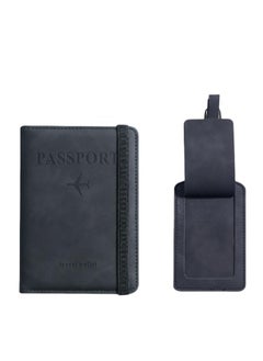Generic Passport Wallets Travel Holder Set, Honeymoon travel Luggage Tags,Slim Passport Case Covers for Wedding Bridal Shower Gift Mr and Mrs Luggage Tags Couples Passport Holder Set (Black)  - Image 1